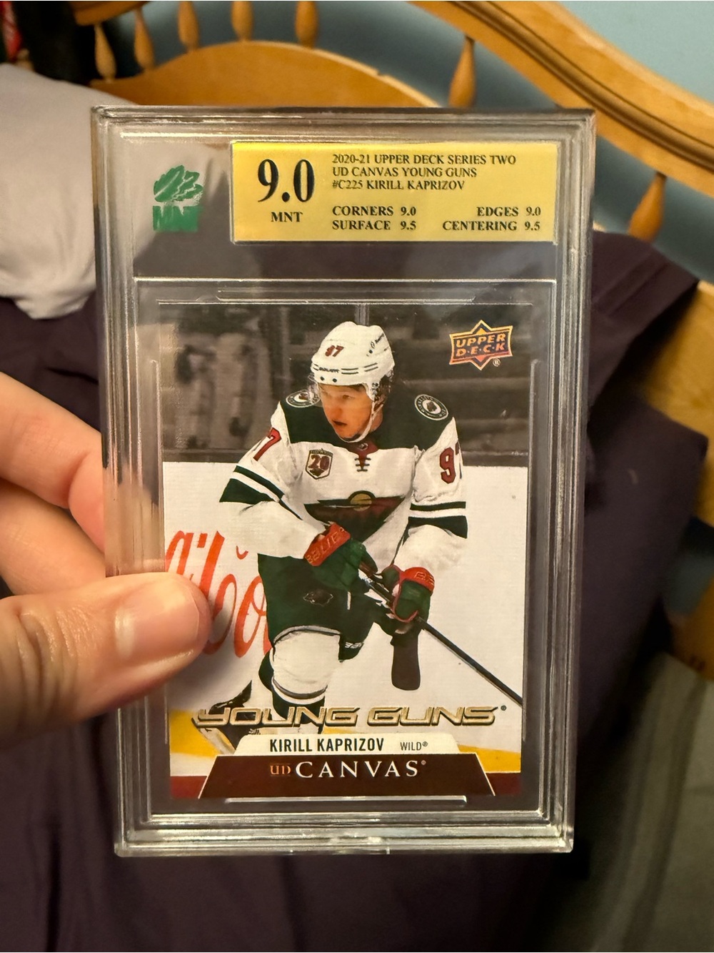 Upper Deck Young Guns Kirill Kaprizov Canvas Hockey Card - Green White Red
